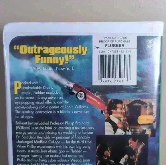 Flubber 1998 Disney VHS Clamshell (Robin  Williams) - With Original Insert! - Picture 4 of 10